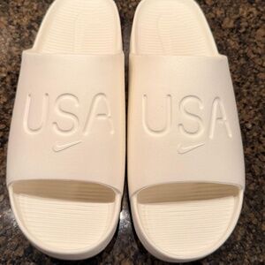 NEW Nike Calm Slide Olympics USA White Sail FV5601-100 Men's Size 13